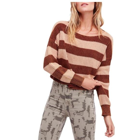 Free People Just My Stripe Slouchy Sweater - Picture 10 of 10